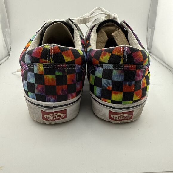 Vans Men's Size 9 Tie-Dye Checker‎ Comfycush Old Skool #R199 Good Used Condition - Picture 4 of 8